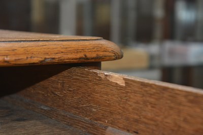 Lot 231 - Oak library table 19th Century, with two...