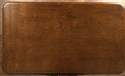 Lot 231 - Oak library table 19th Century, with two...