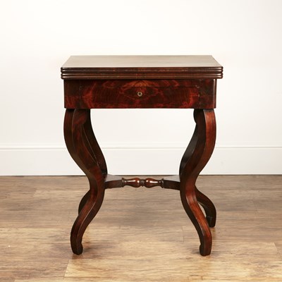 Lot 232 - Bedermeier fold over small card table 19th...