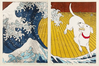 Lot 70 - Nana Shiomi (b.1956) Hokusai's Wave (left) -...