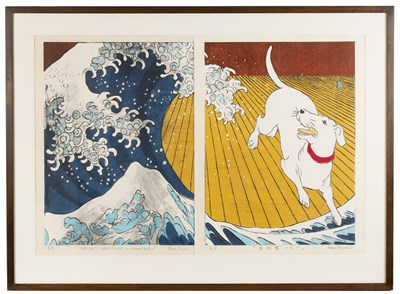 Lot 70 - Nana Shiomi (b.1956) Hokusai's Wave (left) -...