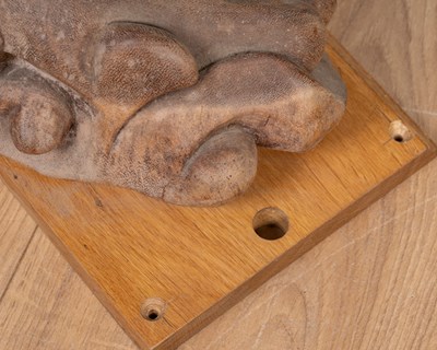 Lot 1314 - A carved Oriental hardwood sculpture of a dragon