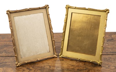 Lot 397 - Matched pair of French gilt metal photo frames...