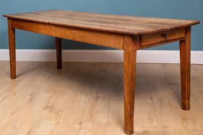 Lot 364 - A 19th century fruitwood rectangular kitchen table