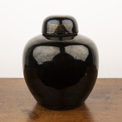 Lot 187 - Black ginger jar and cover Chinese, 18th/19th...