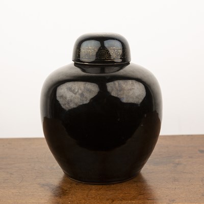 Lot 187 - Black ginger jar and cover Chinese, 18th/19th...