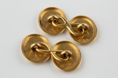 Lot 53 - Two 22ct gold cufflinks, of matched design,...