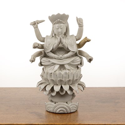 Lot 327 - Blanc de Chine figure of Guanyin...