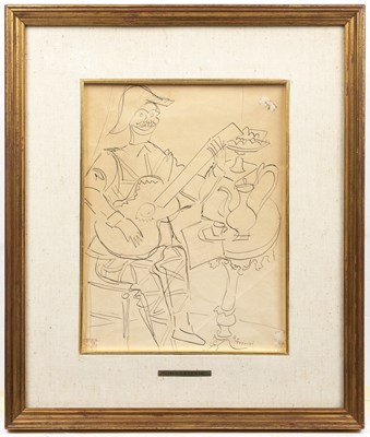 Lot 181 - Gino Severini (1883-1966) Guitar Player signed...