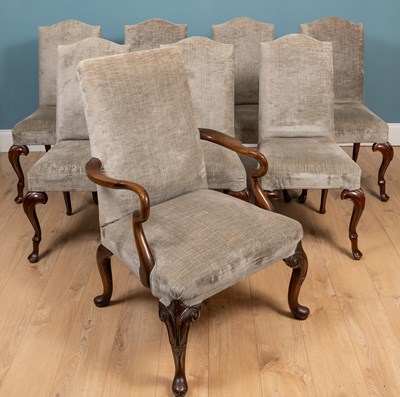 Lot 195 - A set of eight George I style hardwood dining chairs