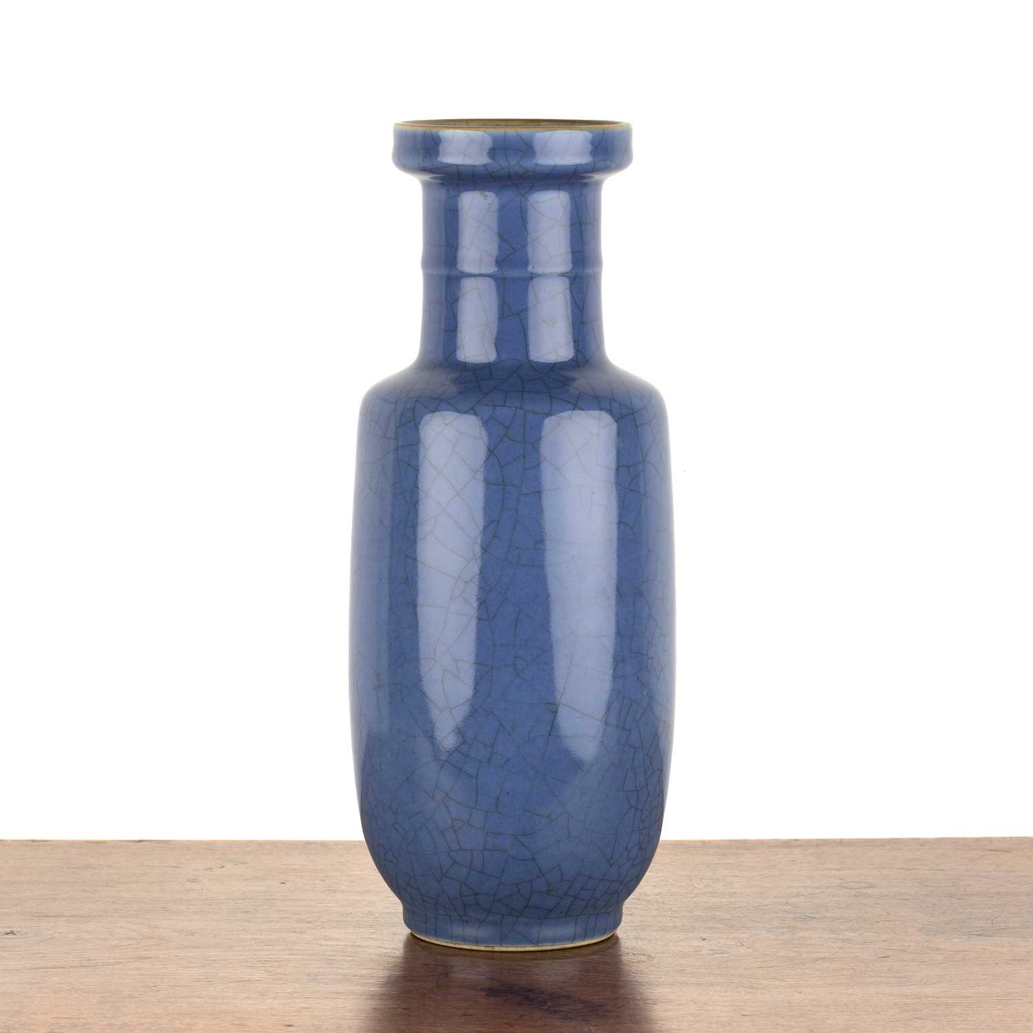 Lot 66 - Pale blue ground rouleau vase Chinese, 19th...