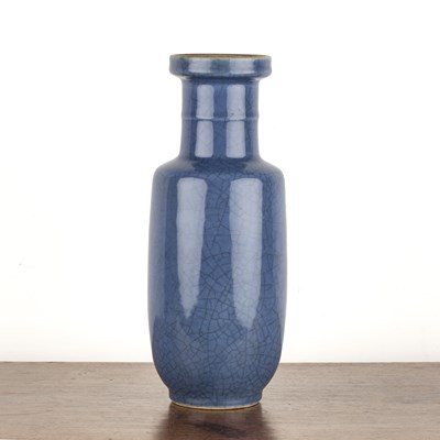 Lot 66 - Pale blue ground rouleau vase Chinese, 19th...