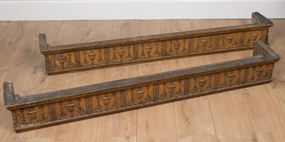 Lot 1224 - A pair of antique gilt gesso and carved wood pelmets