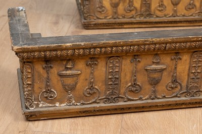 Lot 1224 - A pair of antique gilt gesso and carved wood pelmets
