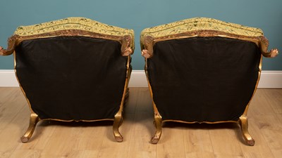 Lot 68 - A pair of 18th century style French large armchairs