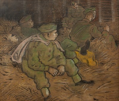 Lot 302 - Mervyn Peake (1911-1968) Soldiers Sheltering...