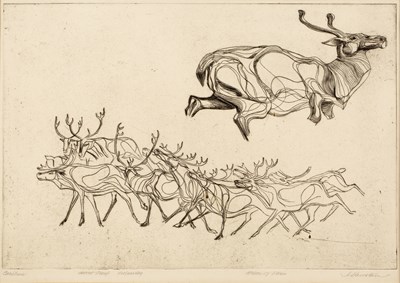 Lot 185 - Atelier 17 School Study of Deer indistinctly...