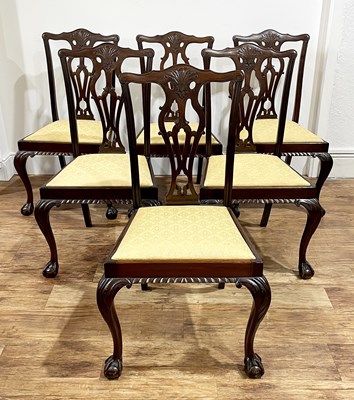 Lot 211A - Set of six George II style dining chairs 20th...