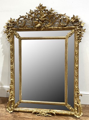 Lot 81A - Decorative French gilt framed cushion mirror...