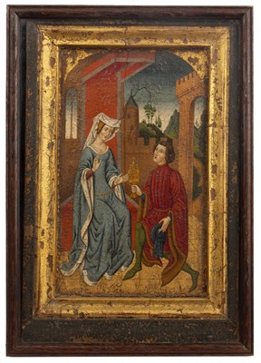 Lot 397 - A Flemish panel in 16th century style painted...
