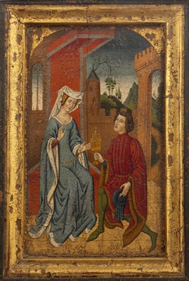 Lot 397 - A Flemish panel in 16th century style painted...