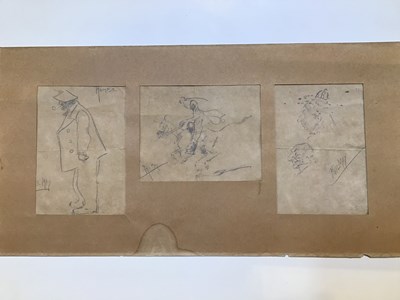 Lot 596A - A group of 3 cartoon pencil sketches by Phil...