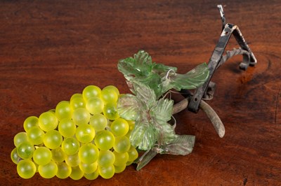 Lot 370 - A decorative, possibly Continental, glass hanging lantern in the form of a bunch of grapes