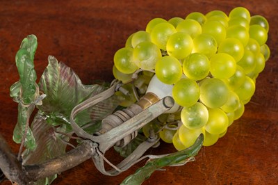 Lot 370 - A decorative, possibly Continental, glass hanging lantern in the form of a bunch of grapes