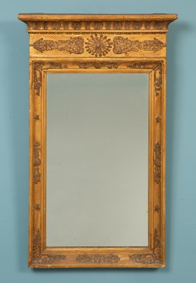 Lot 6 - A 19th century gilt gesso moulded wall mirror
