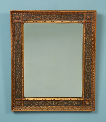 Lot 212 - An antique Renaissance style gilt and painted rectangular wall mirror