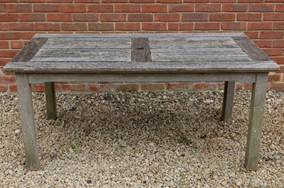 Lot 1289 - A teak rectangular garden table