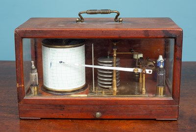 Lot 543 - A late Victorian or Edwardian mahogany cased barograph