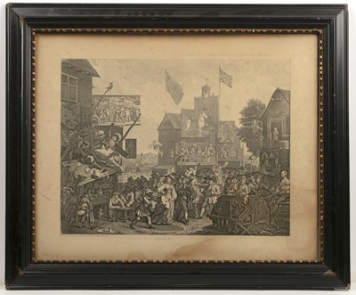 Lot 91 - William Hogarth Southwark Fair, engraving, 36...