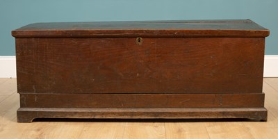 Lot 154 - A George III oak chest or coffer