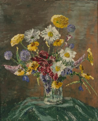 Lot 379 - Henry Mills Still life of mixed flowers in a...