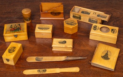Lot 91 - A small collection of Mauchline ware boxes