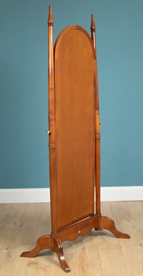 Lot 138 - A decorative fruitwood cheval mirror