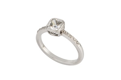 Lot 57 - A diamond single stone ring, the...