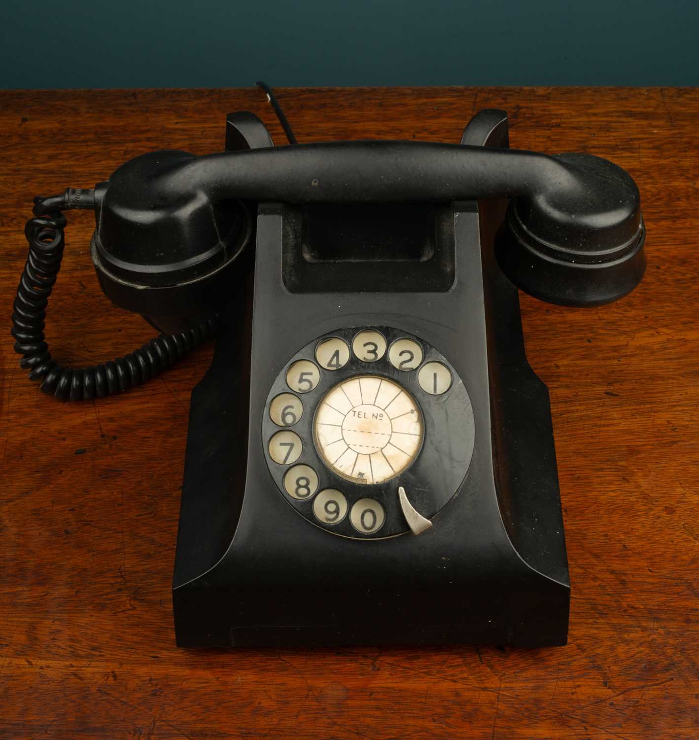 Lot 12 - Black Bakelite rotary dial telephone