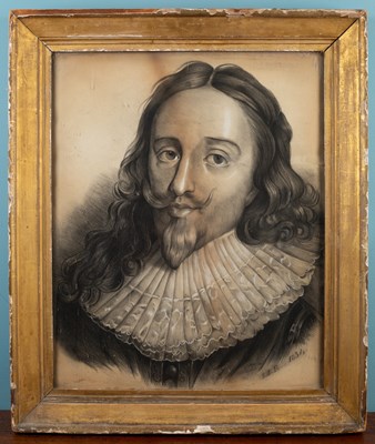 Lot 194 - A highlighted drawing of Charles I