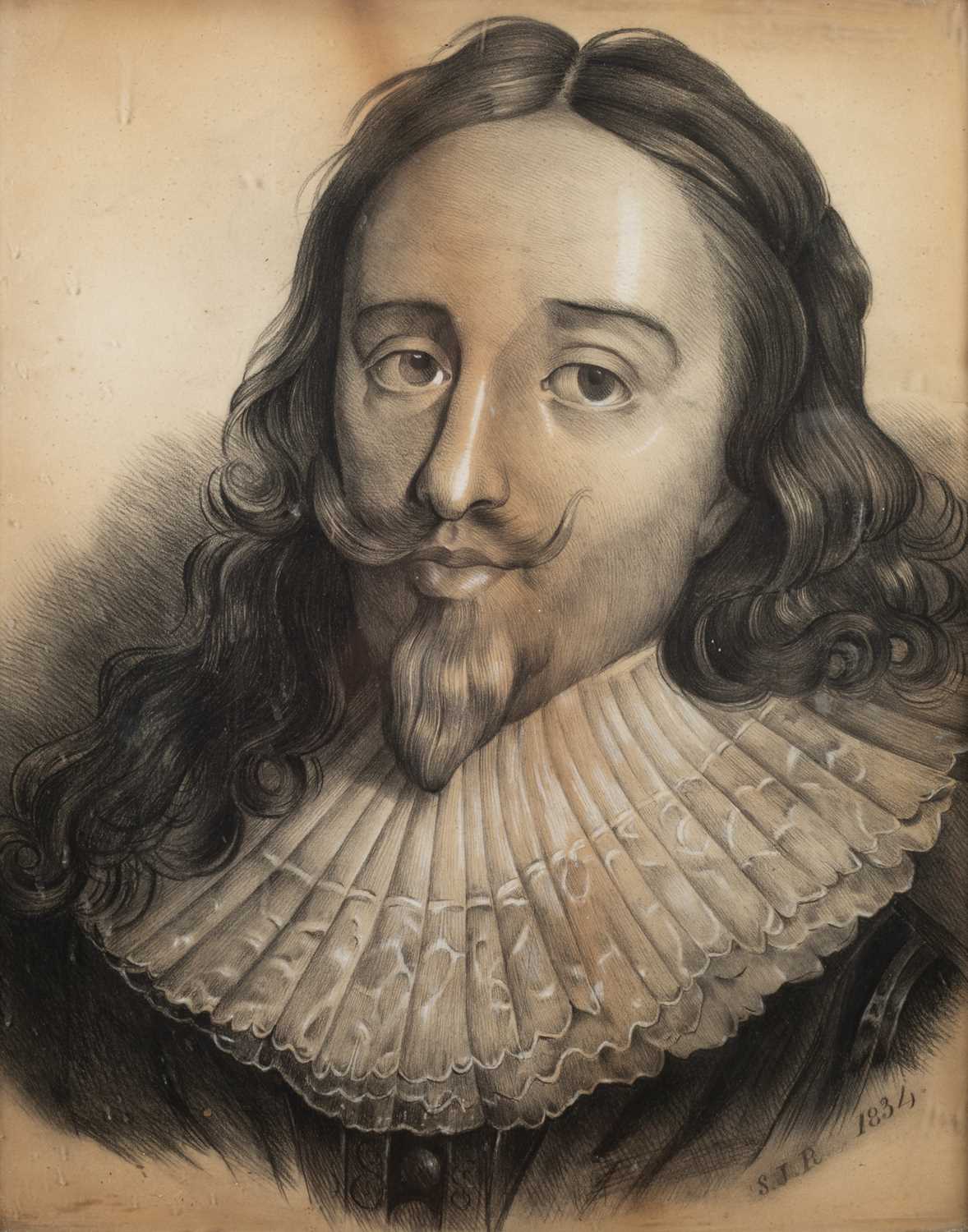 Lot 194 - A highlighted drawing of Charles I