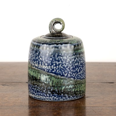 Lot 343 - Jane Hamlyn (b.1940) Salt glazed lidded jar...