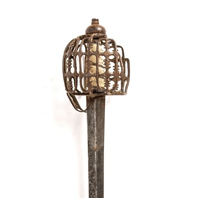 Lot 200 - An antique Scottish basket hilt sword, with a...