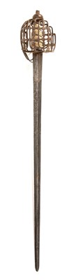 Lot 200 - An antique Scottish basket hilt sword, with a...