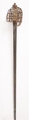 Lot 200 - An antique Scottish basket hilt sword, with a...