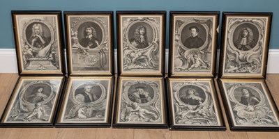 Lot 542 - A set of ten framed 18th century prints after Houbraken