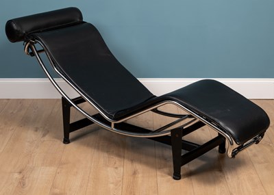 Lot 272 - After Le Corbusier LC4, a chrome and leather chaise