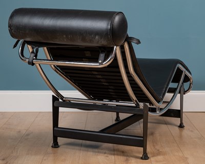 Lot 272 - After Le Corbusier LC4, a chrome and leather chaise