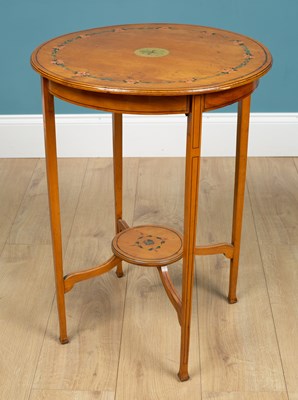 Lot 101 - An Edwardian painted satinwood circular occasional table