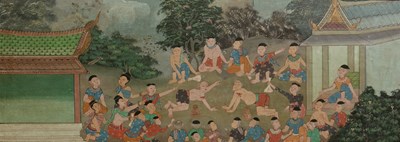 Lot 481 - A 20th century Far Eastern painting - 'The day'...